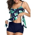 thumbnail image 2 of Women Ruffle Tankini Swimsuits Two Pieces Tummy Control Bathing Suits Flounce Swimwears, 2 of 9