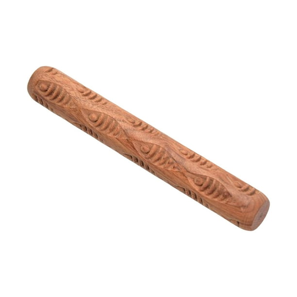 Patrón de cerámica de madera Rodillo Artesanía de arcilla Rolling Relieve Rodillo de arcilla hecho a mano Fácil de usar para Proyectos de forma de Macarena Rodillo de patrón de cerámica
