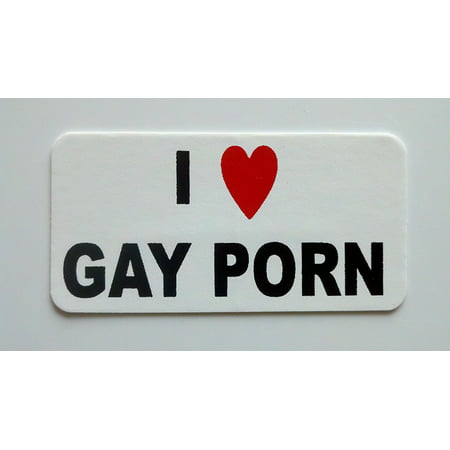 3 - I Love Gay Porn Hard Hat / Helmet Stickers 1\