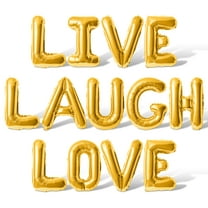 Letter Balloons - LIVE LAUGH LOVE 16" Inch Alphabet Letters Foil Mylar Balloon Birthday Party Banner (Gold)