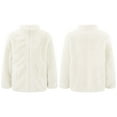 thumbnail image 6 of Sholeno Kids Girls Long Sleeve Faux Fur Fleece Zip Up Jacket Thicken Solid Color Casual Warm Beige 140, 6 of 7