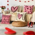 thumbnail image 6 of I Love U XOXO Valentine Hearts Pink Throw Pillow Covers, 16 x 16 Inch Love Wedding Cushion Case Decoration for Sofa Couch Set of 4, 6 of 6