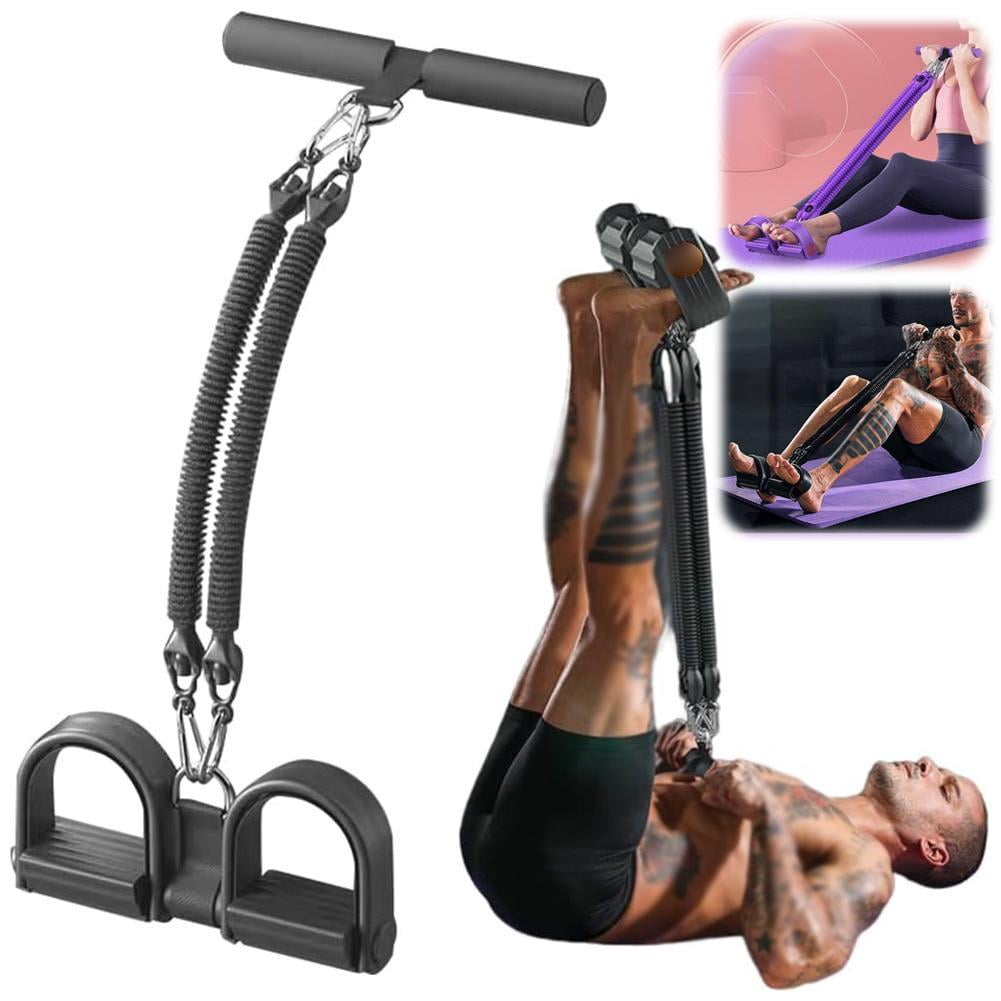 2025 Upgraded 4-Strand Resistance Band Set with Pedal and Handle 100 lbs Adjustable Pull Rope for Home Gym Full Body Workout