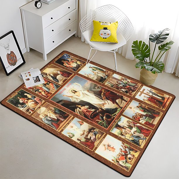 Estera de oración de la Virgen María para sala de estar Camping Picnic antideslizante E-sports regalo160x230cm (62x90 pulgadas)160x230cm (62x90 pulgadas) zhangmengya unisex