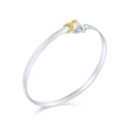 thumbnail image 2 of Two Tone Stacking Functional Hook And Eye Catch Bangle Bracelet for Women Girlfriend Yellow Gold Platerd .925 Sterling Silver Adjustable 7-8 Inch, 2 of 6