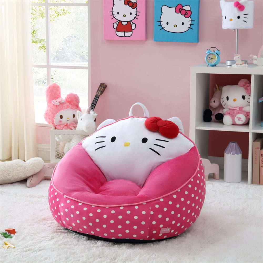 Hello Kitty Brandclub Hello Kitty Kids Compressed Foam Bean Bag Chair Pink