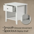 thumbnail image 6 of Somerset Home End Table with Drawer and Shelf for Bedroom or Living Room Furniture (White), 6 of 6