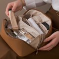thumbnail image 3 of Bolsa de cosméticos de viaje de gran capacidad para mujer, bolsa de cosméticos de viaje multifunción, organizador de artículos de tocador, estuche de almacenamiento femenino, herramienta de maquillaje, 3 of 4