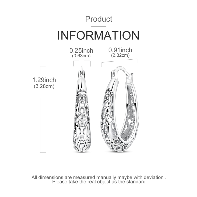 Mula 925 Sterling Silver Filigree Hoop Earrings photo 5