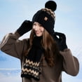thumbnail image 5 of Aloohaidyvio Winter Hat Scarf Gloves Warmer, Warm Knit Beanie Hat Touch Screen Gloves Set Winter Gifts Neck Scarves for Women, 5 of 7
