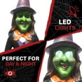 thumbnail image 6 of Haunted Hill Farm 4-Ft. Scary Witch Holding a Broom, LED Lighted Eyes, Resin Halloween Prop, Indoor or Covered Outdoor Decoration, HHRS048-1WTC-MLT, 6 of 9