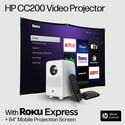 HP CC200 FHD LCD LED Projector w/Streaming Player & 84" Screen