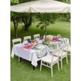 thumbnail image 4 of Outdoor Tablecloth with Umbrella Hole for Patio/Picnic/Party/Camping, Purple Red Spring Floral Waterproof Table Cloth Rectangle Table Cover Washable, Summer Botanical Watercolor (60"x 102"), 4 of 8