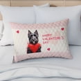 thumbnail image 4 of Happy Valentine's Day Scottish Terrier Brings Love Heart Quilt Pillowcase Scottie Dog Lover Gifts Throw Pillow Cover Bed Home Decor - 02028, 4 of 5