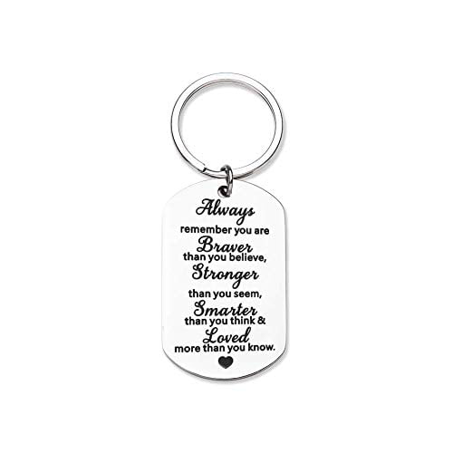 Inspirational Graduation Gifts Keychain for Women Men Class of 2021 Always  Remember You Are Braver Stronger Smarter And Loved Key Chain Gift for 