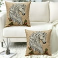 thumbnail image 4 of Uscallm under $5 Horse Head Pillow Cover, Equestrian Horse Head Pillow Cover 45x45cm, Western Theme Decorative Throw Pillow, Soft Velvet Couch Bed Cushion Case, Farmhouse Home Decor Accent Pillow, 4 of 6
