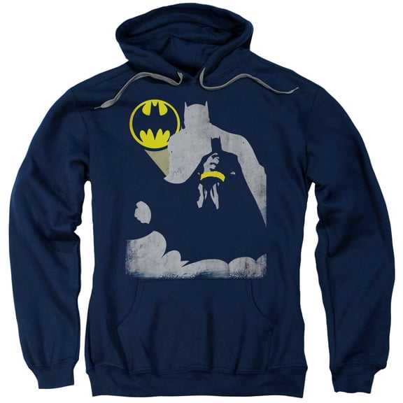 Trevco Batman-Bat Knockout - Adult Pull-Over Hoodie - Navy- Medium