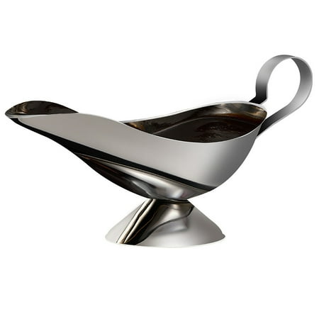 

UDIYO Sauce Boat 150/240ml Sauce Boat Thickened Easy Pour Stainless Steel Tomato Juice Black Pepper Gravy Boat for Kitchen