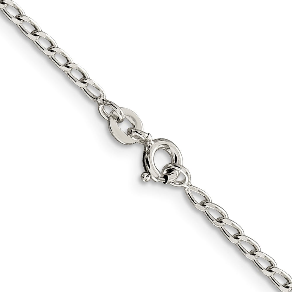 Auriga Fine Jewelry 925 Sterling Silver 2mm Open Elongated Link Anklet 10inch for Women