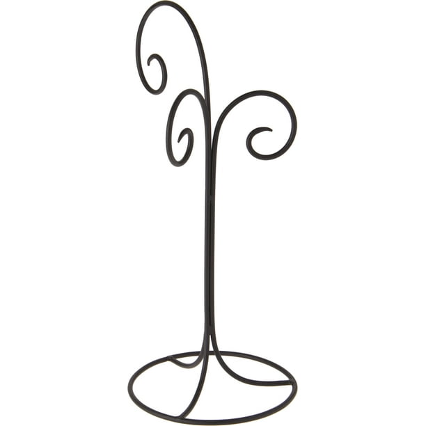 Bard's Black Wrought Iron 3 Arm Ornament stand, 17" H x 7.5" W x 7.5" D