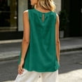 thumbnail image 6 of oqasdz Tank Tops for Women Plus Size Sleeveless Crew Neck Tank Shirts Loose Solid Color Thin Breathable Tunic Layering Shirt Casual Outdoor,Dark Green,XL, 6 of 7