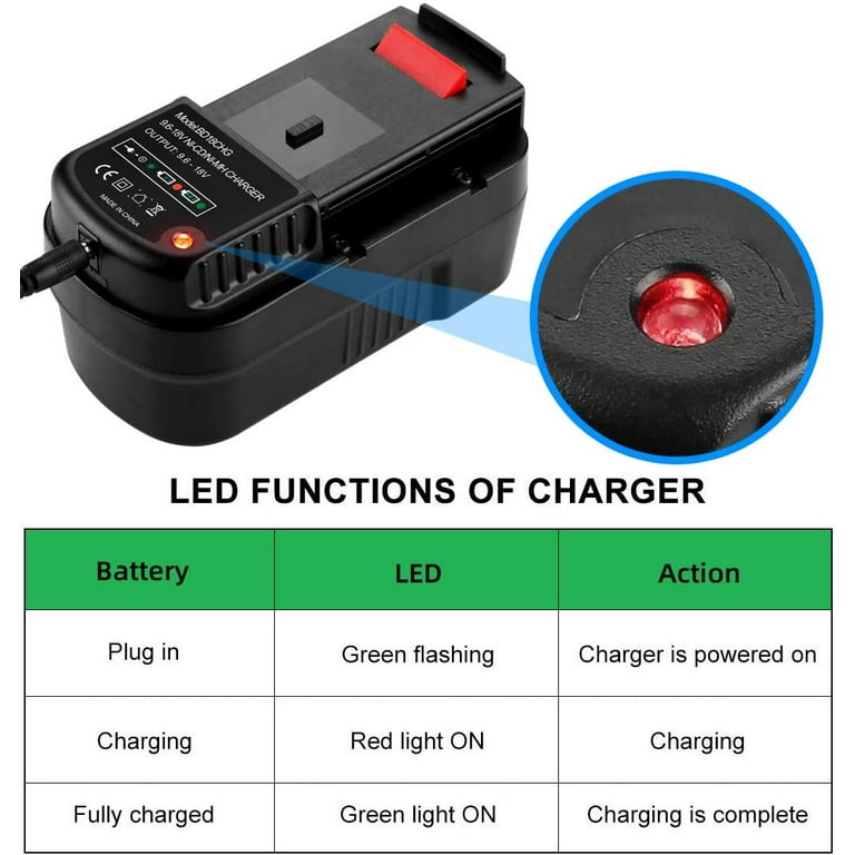 90571729-01 Multi-Volt Replacement Charger for Black&Decker 9.6V-18V Slide Pack  Batteries can be used for Black&Decker charging