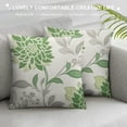 thumbnail image 3 of COMIO Sage Green Pillow Covers Dahlia Flowers and Grey Leaf Throw Pillowcase Decorative Room Spring Summer Green Flowers Cushion Cover for Patio Sofa Bedroom Indoor Outdoor Party, 3 of 5