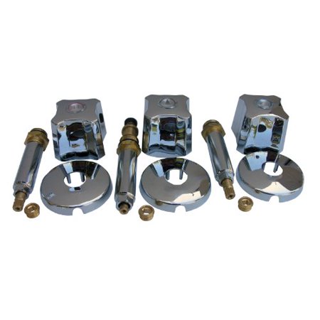 Lasco 01-9441 Kohler Shoreham Three Valve Tub and Shower Trim Kit with Stems Handles, Flanges and Nipples, Chrome