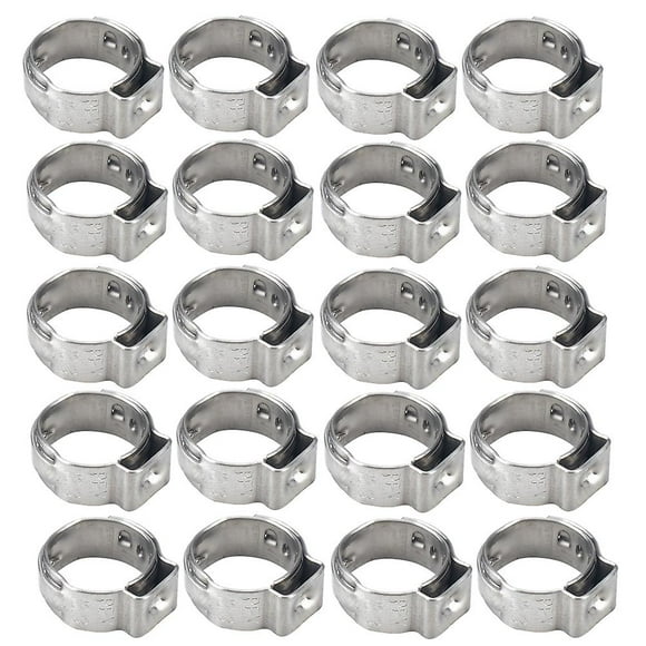 20 Pcs Stainless Hose Clamps Hose Clip Hose Clamps Single Ear Stainless Steel Hose Clamp