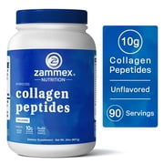 Zammex Hydrolyzed Collagen Peptides, 2lbs, Unflavored Grass-Fed Protein for Hair, Skin & Joints, Keto Paleo Non-GMO