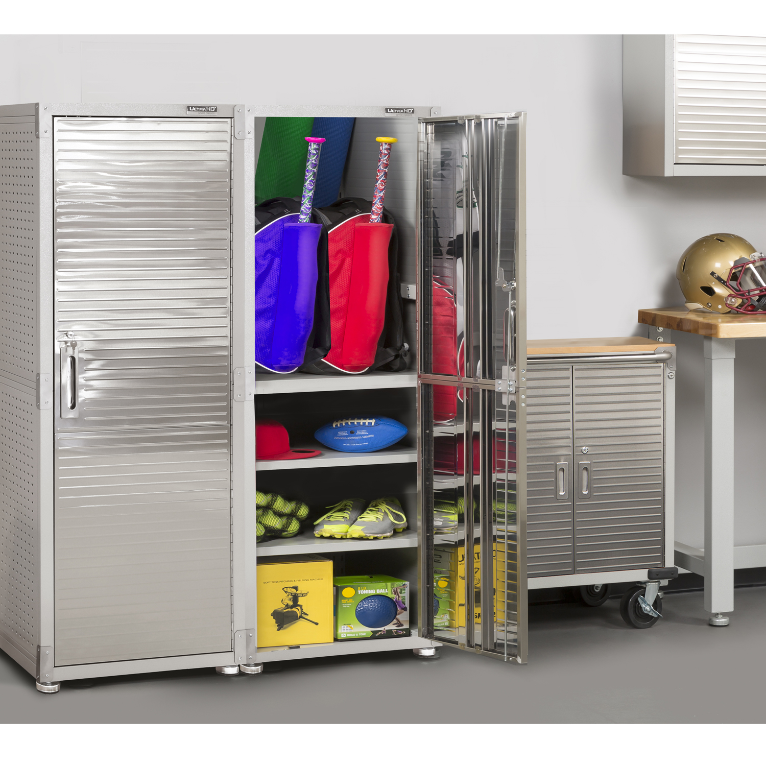 Seville Classics UltraHD Steel Storage Locker Cabinet, 24" W x 18" D x 66" H, Granite Gray - image 7 of 11