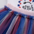 thumbnail image 5 of GYRATEDREAM Newborn Baby Girl 4th of July Dress Letter Print Ruffle Lace Mesh Romper Jumpsuit Independence Day Outfit Set for 3-6M White, 5 of 9
