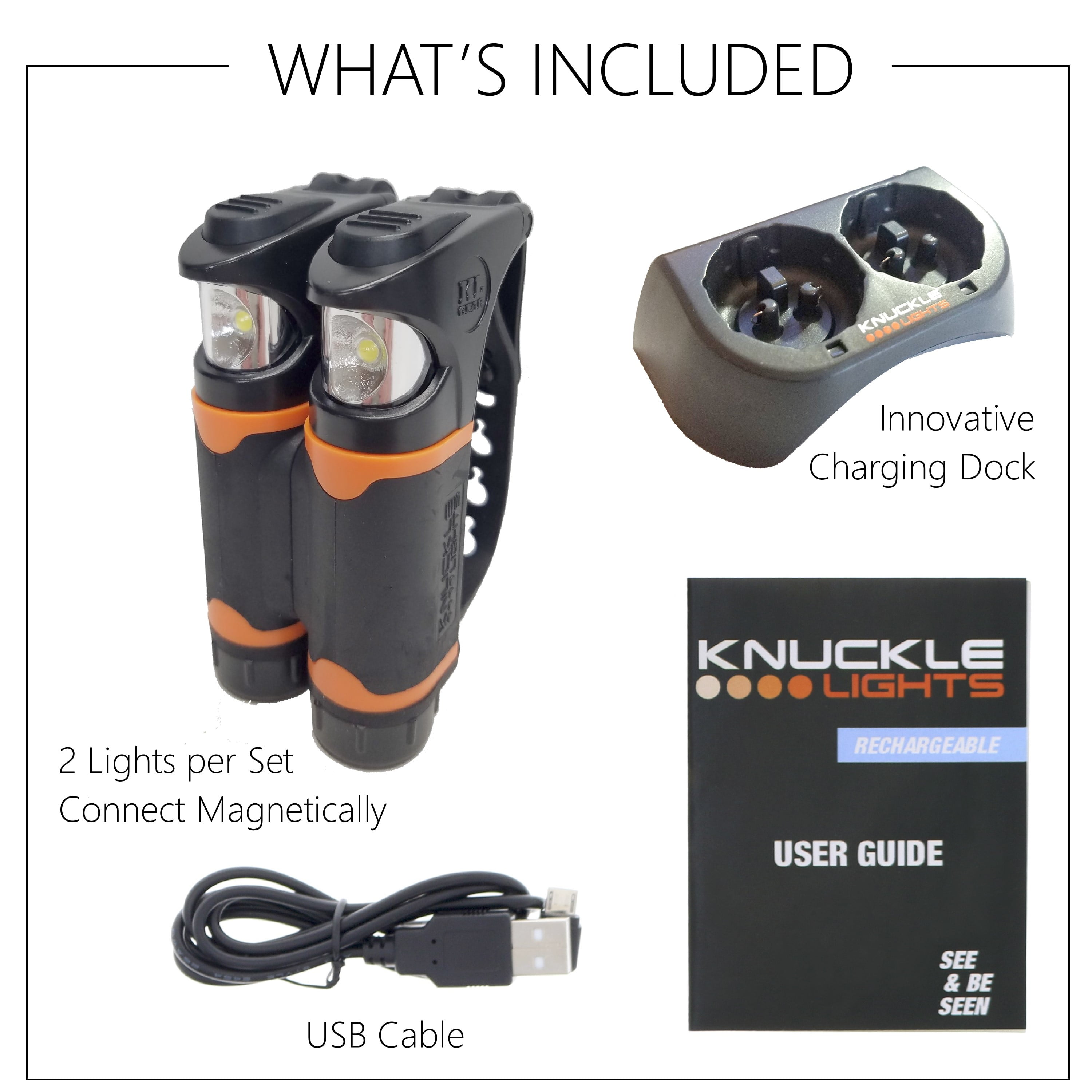 Knuckle Lights Colors 2 Units Provide Powerful /& Bright Night Visibility and Illumination Innovative LED Flashlight for Running /& Jogging Dog Walking Camping /& Hiking