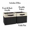thumbnail image 5 of RiverRidge Kids 2pc Two-Tone Collapsible Cube Fabric Storage Bins with Handles - Black, 5 of 8