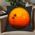 thumbnail image 5 of Set of 2 18x18in Throw Pillow Covers - Vibrant Sunset Gradient Design with Silhouetted Palm Trees & Flying Birds Perfect for Couch Bed Car, 5 of 8