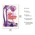 thumbnail image 2 of 41st Monaco Grand Prix 1983 - Formula One Race Car - Vintage Car Racing Poster by Pierre Lecomte c.1983 - Fine Art Matte Paper Print (Unframed) 30x44in, 2 of 4