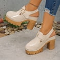thumbnail image 6 of Womens Sandals Comfortable Chunky Heel Closed Toe Casual High Heel Shoes Women Fashionable Casual Solid Color Versatile Thick Heel Sandals Outerwear, 6 of 9