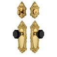 thumbnail image 3 of Grandeur Grande Victorian Plate Single Cylinder Knob Combo Pack with Lyon Knob and matching Deadbolt, 3 of 6