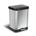 thumbnail image 1 of Open Box Glad 13 Gallon Stainless Steel Step Trash Can, 1 of 6