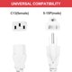 thumbnail image 3 of Cable de alimentación universal de 8 pies 18 AWG blanco 18/3 C13 a NEMA 5-15P 10A 125V, 3 of 5