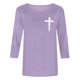 thumbnail image 3 of Mujeres Tres Cuartos de Manga Tops Moda Impresa Suelta Casual Cuello Redondo Suéter Blusa con Mangas 3/4, Mezcla de Poliéster para el Uso Diario de Verano, 3 of 5