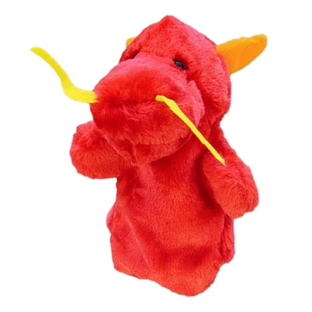 HEMOTON Plush Dragon Hand Puppet Cartoon Interactive Storytelling Toy