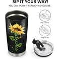 thumbnail image 4 of Birthday Gifts for Women Sunflower Gift for Mom Sister Personalized Tumbler Gift for Women Wife Girl Kid Custom Name Sunflower Tumbler 20oz thermos Insulated Travel Coffee Mug with Lid, 4 of 5