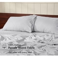 thumbnail image 2 of RUVANTI 100% Cotton Sheets – Soft Peached Percale, Lightweight & Breathable Cooling Comfort for Summer, 14″ Deep Pocket Twin Sheet Set, 3-Piece, Light Grey, 2 of 7