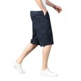 thumbnail image 3 of Aayomet Gym Shorts Men Solid Color Multi Pocket Zipper Buckle Outdoor Shorts Tooling Shorts (Navy, XXXXL), 3 of 5