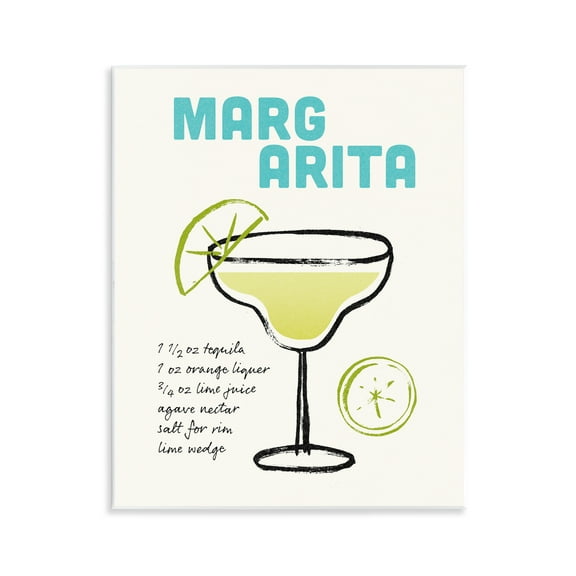 Stupell Industries Margarita Drink Recipe Food & Beverage Painting Unframed Art Print Wall Art, 11 x 14
