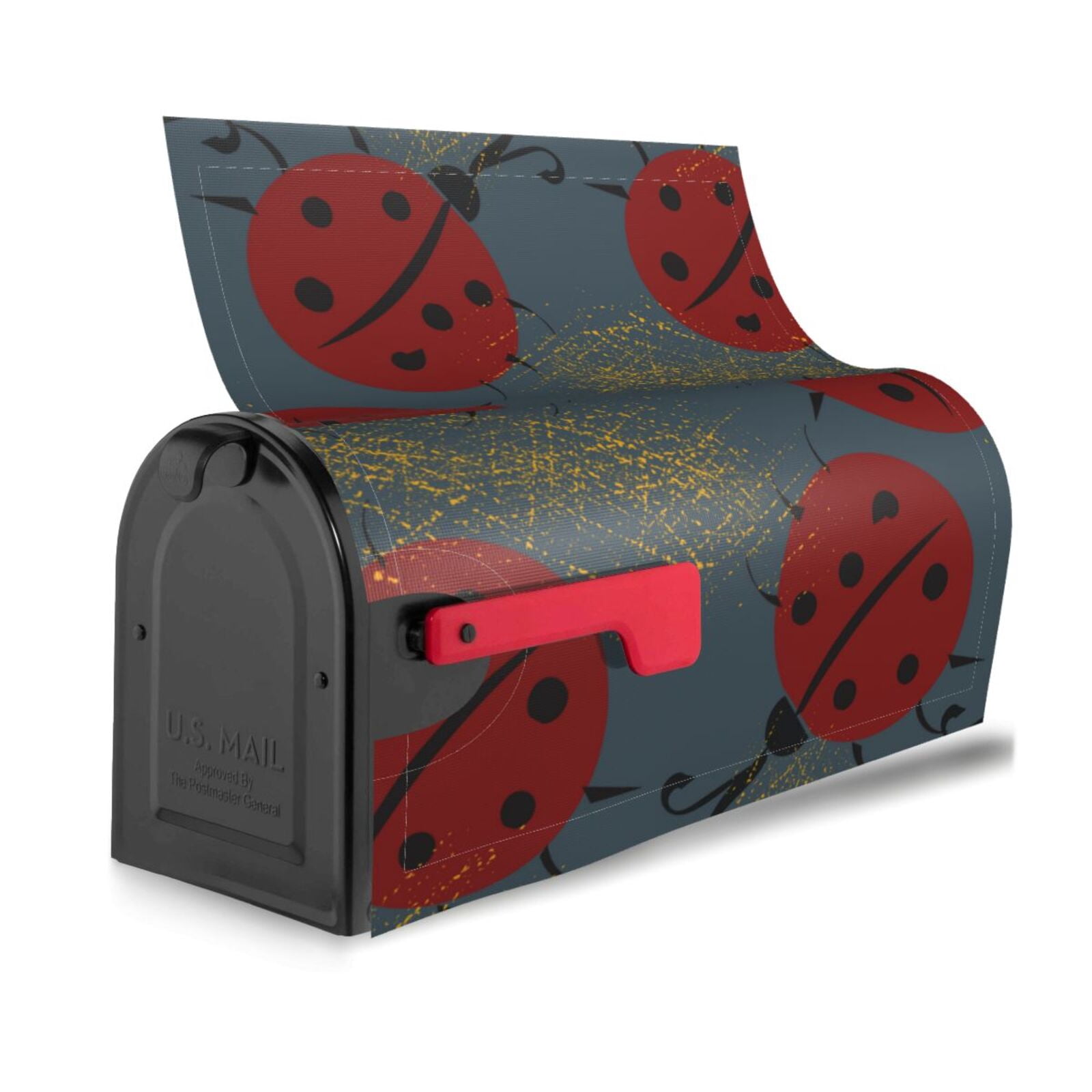 Logiee Ladybug Print Post Letter Box Wrap Decor, Mailbox Cover Suitable for Standard Mailbox and Large Size Mailbox,Outdoor Yard Decoration-21x18 in