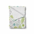 thumbnail image 2 of Botany Soft Flannel Fleece Throw Blanket, Botanical Elements Leaves Blossoms Flowers on Plain Backdrop Pattern, Cozy Plush for Indoor and Outdoor Use, 50" x 60", Seafoam Baby Pink, by Ambesonne, 2 of 6