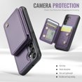 thumbnail image 4 of TECH CIRCLE for Samsung Galaxy A13 Case 6.6", PU Leather Back Cover Case with A Removable Magnetic Wallet with Stand Function, RFID Blocking Credit Card Slots, Lightweight Phone Basic Case, Purple, 4 of 9