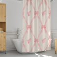 thumbnail image 3 of Pink Bow Shower Curtain 72x72, Waterproof Washable Polyester Bathroom Curtain, Bow Bath Curtain with 12 Plastic C Hooks, Machine Washable Fabric Bath Curtain for Bathroom Decor, 3 of 5